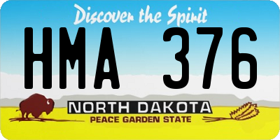 ND license plate HMA376