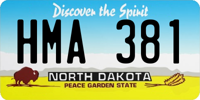 ND license plate HMA381