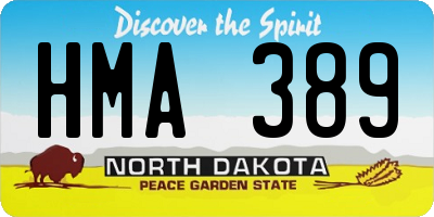 ND license plate HMA389