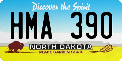 ND license plate HMA390