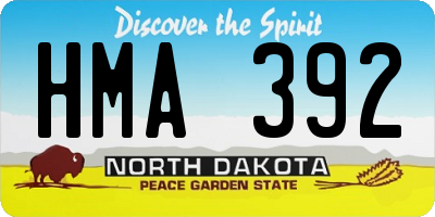 ND license plate HMA392