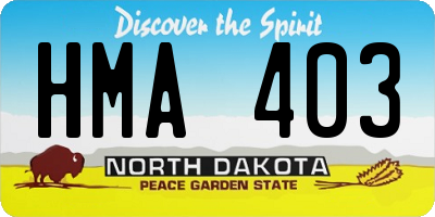ND license plate HMA403