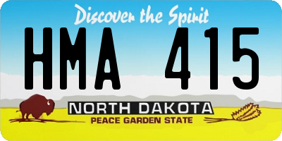 ND license plate HMA415