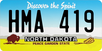 ND license plate HMA419