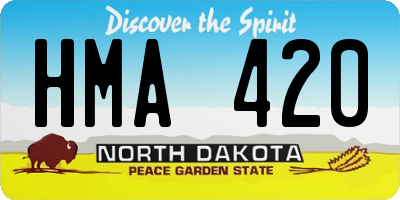 ND license plate HMA420