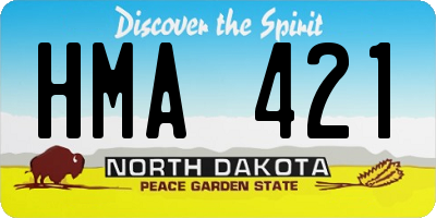 ND license plate HMA421