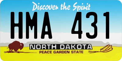 ND license plate HMA431