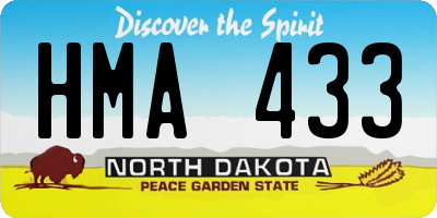 ND license plate HMA433