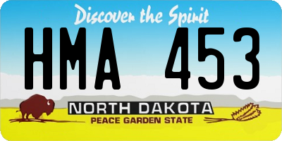 ND license plate HMA453