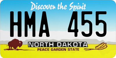 ND license plate HMA455