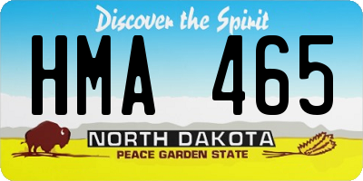 ND license plate HMA465