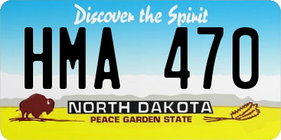 ND license plate HMA470