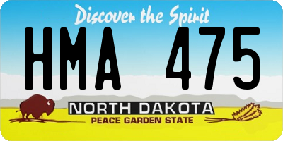 ND license plate HMA475