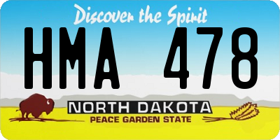 ND license plate HMA478