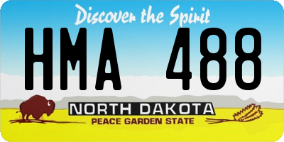 ND license plate HMA488