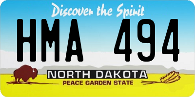 ND license plate HMA494