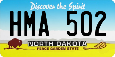ND license plate HMA502