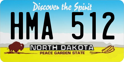 ND license plate HMA512