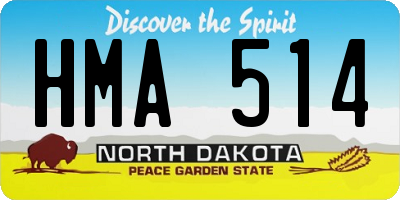 ND license plate HMA514