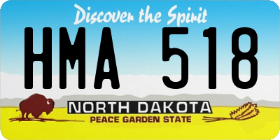 ND license plate HMA518
