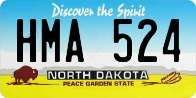 ND license plate HMA524