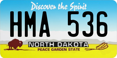 ND license plate HMA536