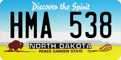 ND license plate HMA538