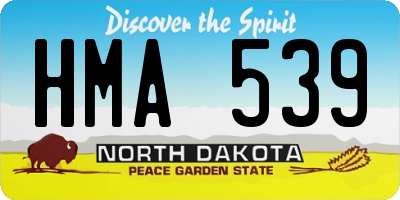 ND license plate HMA539