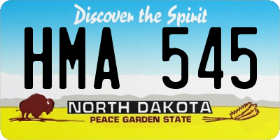 ND license plate HMA545