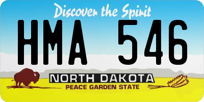 ND license plate HMA546
