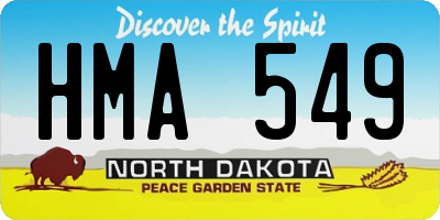 ND license plate HMA549