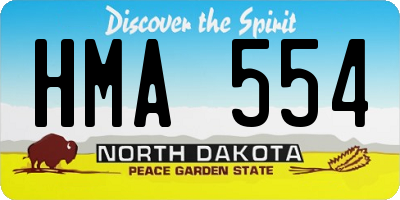 ND license plate HMA554
