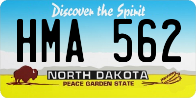 ND license plate HMA562