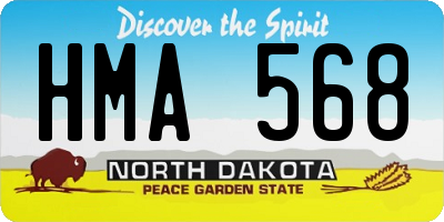 ND license plate HMA568