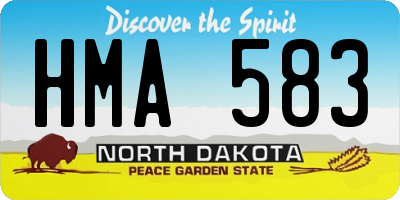 ND license plate HMA583