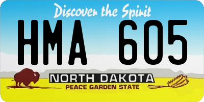 ND license plate HMA605