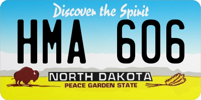 ND license plate HMA606