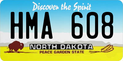 ND license plate HMA608