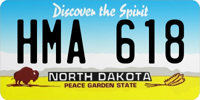 ND license plate HMA618
