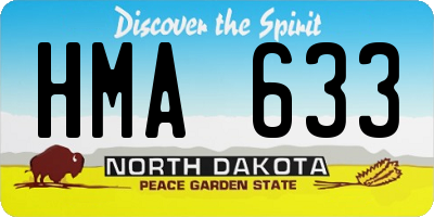 ND license plate HMA633