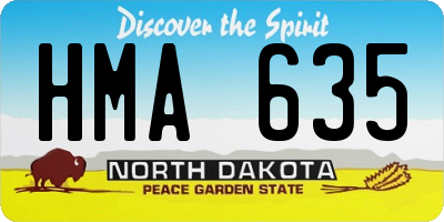 ND license plate HMA635