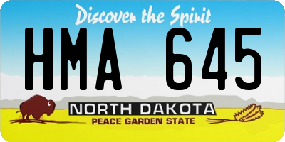 ND license plate HMA645
