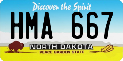 ND license plate HMA667