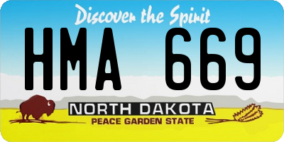 ND license plate HMA669