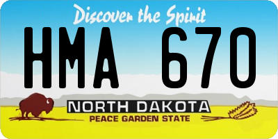 ND license plate HMA670