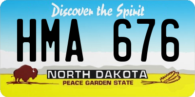ND license plate HMA676
