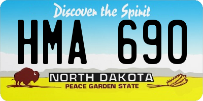 ND license plate HMA690