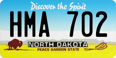ND license plate HMA702
