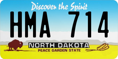 ND license plate HMA714