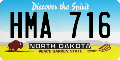 ND license plate HMA716